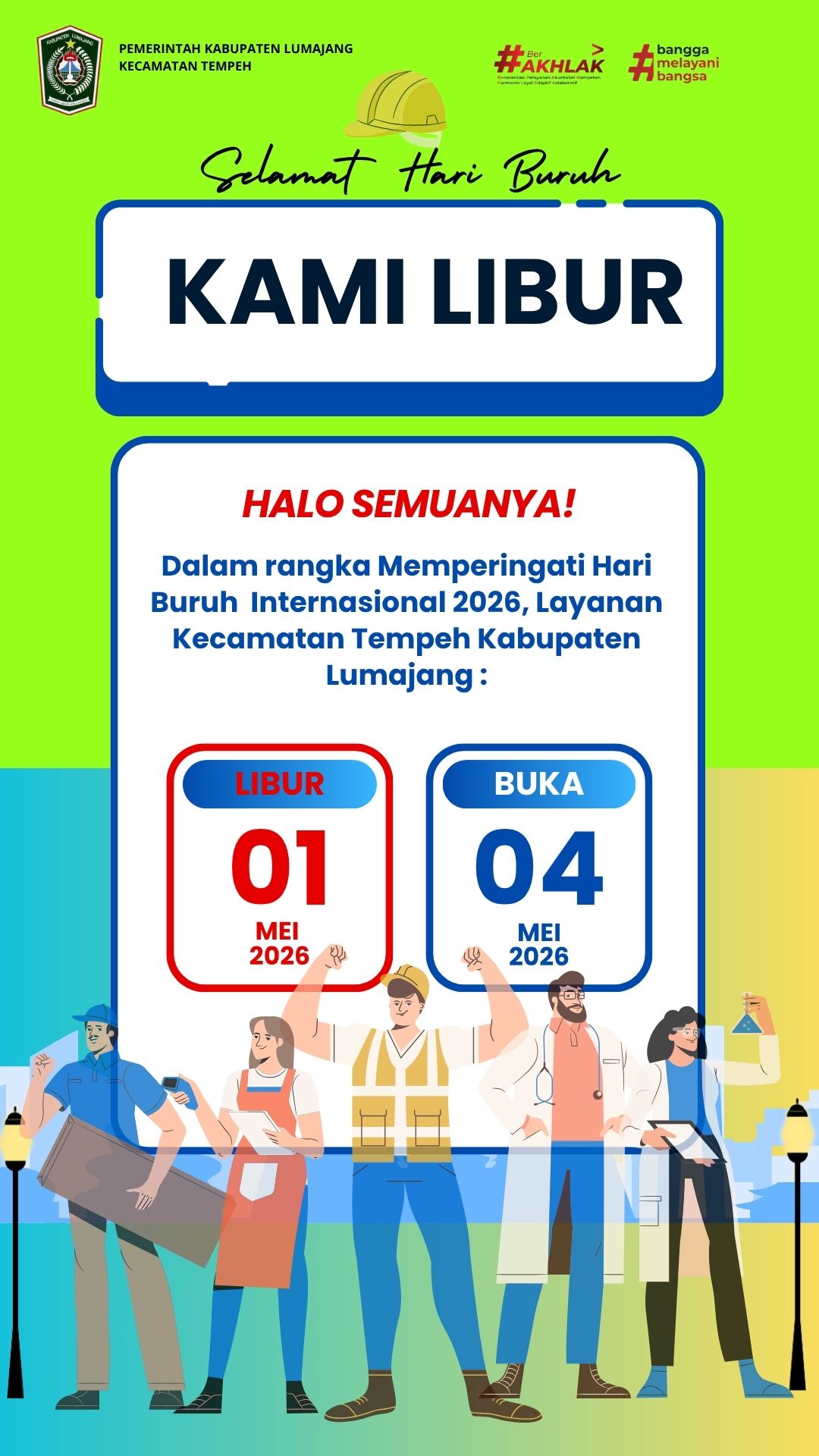 PENGUMUMAN LIBUR HARI BURUH INTERNASIONAL 1 MEI 2026 